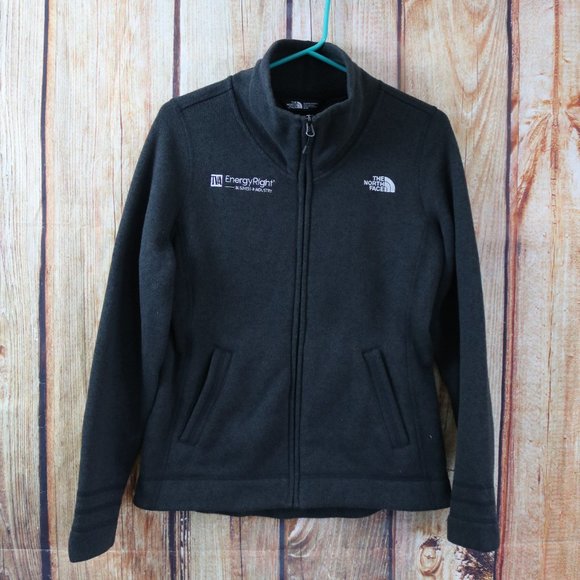 The North Face Sweater Womens Medium Dark Gray Fleece Jacket Coat Heavyweight - Picture 1 of 10